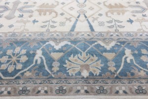 Cream Floral 12X18 Oushak Oriental Rug