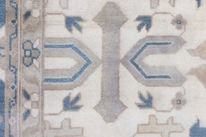 Cream Floral 12X18 Oushak Oriental Rug