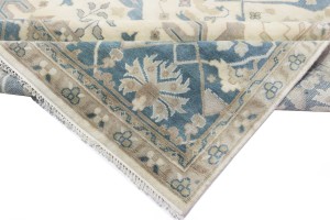 Cream Floral 12X18 Oushak Oriental Rug