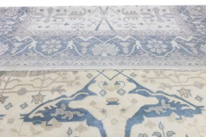 Cream Floral 12X18 Oushak Oriental Rug
