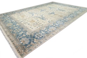 Cream Floral 12X18 Oushak Oriental Rug