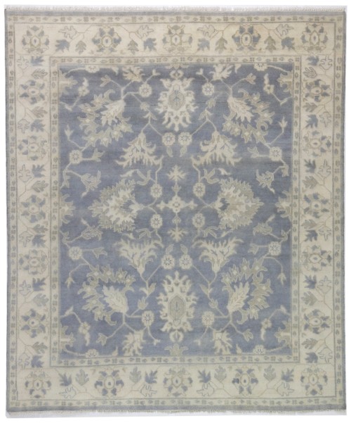 Gray Floral 8X10 Oushak Chobi Oriental Rug