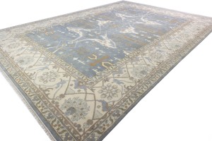 Gray Floral 13X18 Oushak Oriental Rug