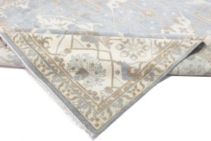 Gray Floral 13X18 Oushak Oriental Rug