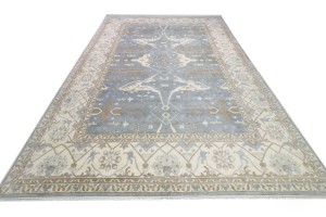Gray Floral 13X18 Oushak Oriental Rug