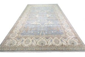 Gray Floral 13X18 Oushak Oriental Rug