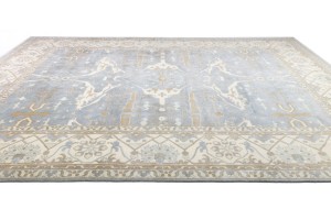 Gray Floral 13X18 Oushak Oriental Rug