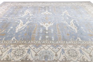 Gray Floral 13X18 Oushak Oriental Rug