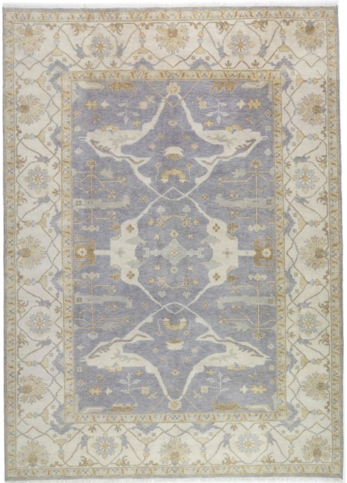 Gray Floral 10X14 Oushak Oriental Rug