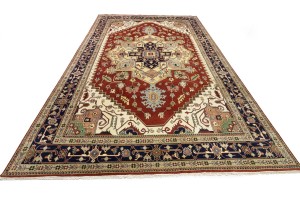 Rusty Red Geometric 12X18 Heriz Serapi Oriental Rug