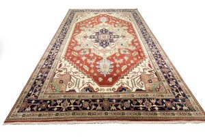 Rusty Red Geometric 12X18 Heriz Serapi Oriental Rug