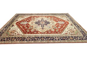 Rusty Red Geometric 12X18 Heriz Serapi Oriental Rug