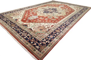 Rusty Red Geometric 12X18 Heriz Serapi Oriental Rug