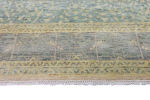 Green Geometric 10X14 Mamluk Oriental Rug