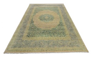 Green Geometric 10X14 Mamluk Oriental Rug