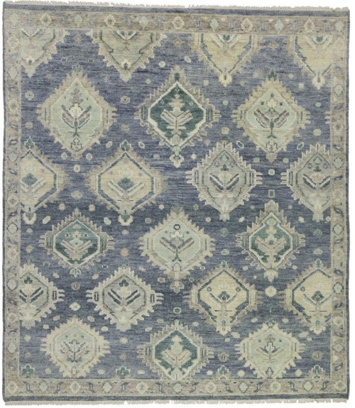 Gray Floral 8X9 Oushak Chobi Oriental Rug