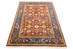 Rusty Red Floral 4X6 Indo-Mahal Oriental Rug