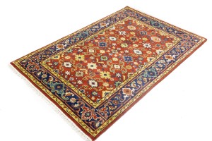 Rusty Red Floral 4X6 Indo-Mahal Oriental Rug