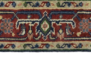 Purple-navy Geometric 4X6 Heriz Serapi Oriental Rug