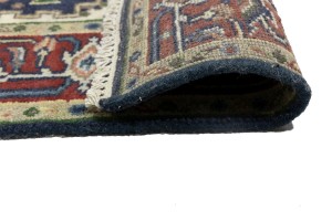 Purple-navy Geometric 4X6 Heriz Serapi Oriental Rug