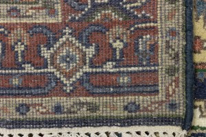 Purple-navy Geometric 4X6 Heriz Serapi Oriental Rug