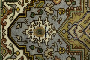 Light Gray Geometric 4X6 Heriz Serapi Oriental Rug