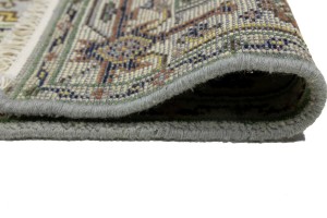 Light Gray Geometric 4X6 Heriz Serapi Oriental Rug