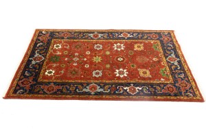 Orange-red Floral 4X6 Indo-Mahal Oriental Rug