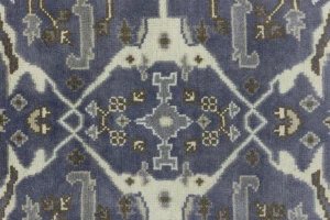 Purple Gray Floral 4X6 Oushak Oriental Rug