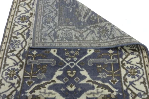 Purple Gray Floral 4X6 Oushak Oriental Rug
