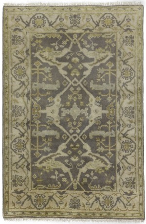 Taupe Floral 4X6 Oushak Oriental Rug