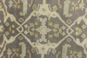 Taupe Floral 4X6 Oushak Oriental Rug
