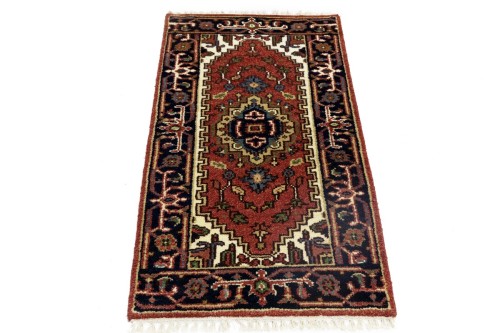 Rusty Red Geometric 2X4 Heriz Serapi Oriental Rug