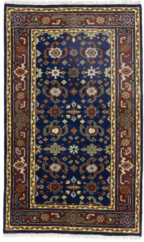 Navy Blue Floral 3X5 Indo-Mahal Oriental Rug