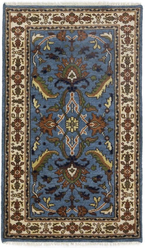 Blue Floral 3X5 Indo-Mahal Oriental Rug