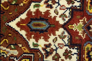 Cream Floral 3X5 Heriz Serapi Oriental Rug