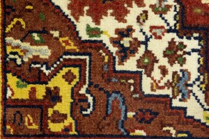Cream Floral 3X5 Heriz Serapi Oriental Rug