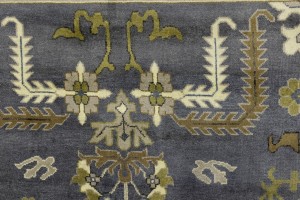 Gray Floral 12X18 Oushak Chobi Oriental Rug