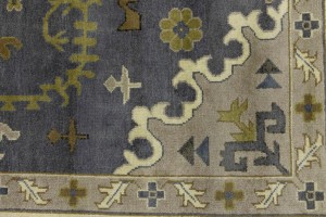 Gray Floral 12X18 Oushak Chobi Oriental Rug