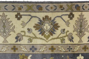 Gray Floral 12X18 Oushak Chobi Oriental Rug