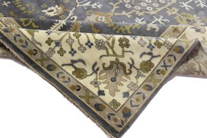 Gray Floral 12X18 Oushak Chobi Oriental Rug