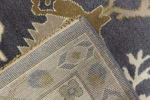 Gray Floral 12X18 Oushak Chobi Oriental Rug