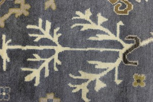 Gray Floral 12X18 Oushak Chobi Oriental Rug