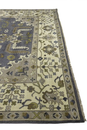 Gray Floral 12X18 Oushak Chobi Oriental Rug