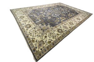 Gray Floral 12X18 Oushak Chobi Oriental Rug