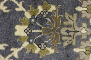 Gray Floral 12X18 Oushak Chobi Oriental Rug