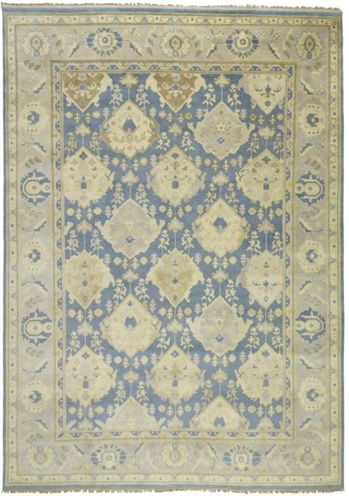 Gray Floral 10X14 Oushak Chobi Oriental Rug