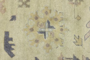 Beige Taupe Floral 10X14 Oushak Chobi Oriental Rug