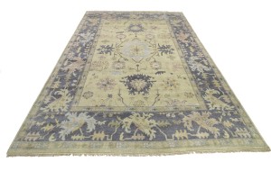 Beige Taupe Floral 10X14 Oushak Chobi Oriental Rug
