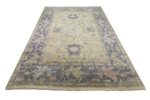 Beige Taupe Floral 10X14 Oushak Chobi Oriental Rug